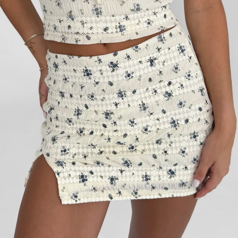 Floral Crop Top and Skirt Set
